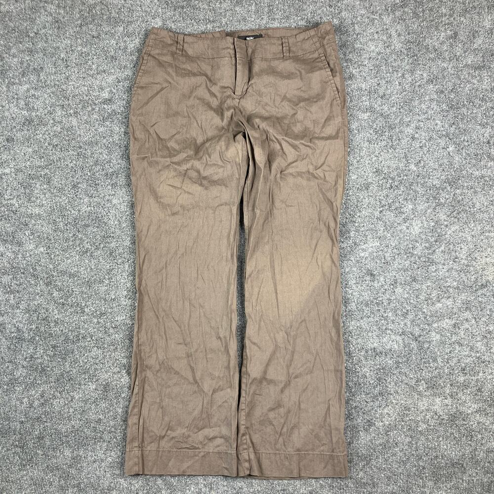 Mossimo Linen Blend Pants Women's Size 14 Brownโ Stretch Casual Lightweight